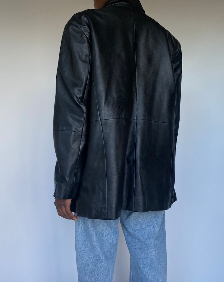 VINTAGE BLACK LEATHER JACKET 3492