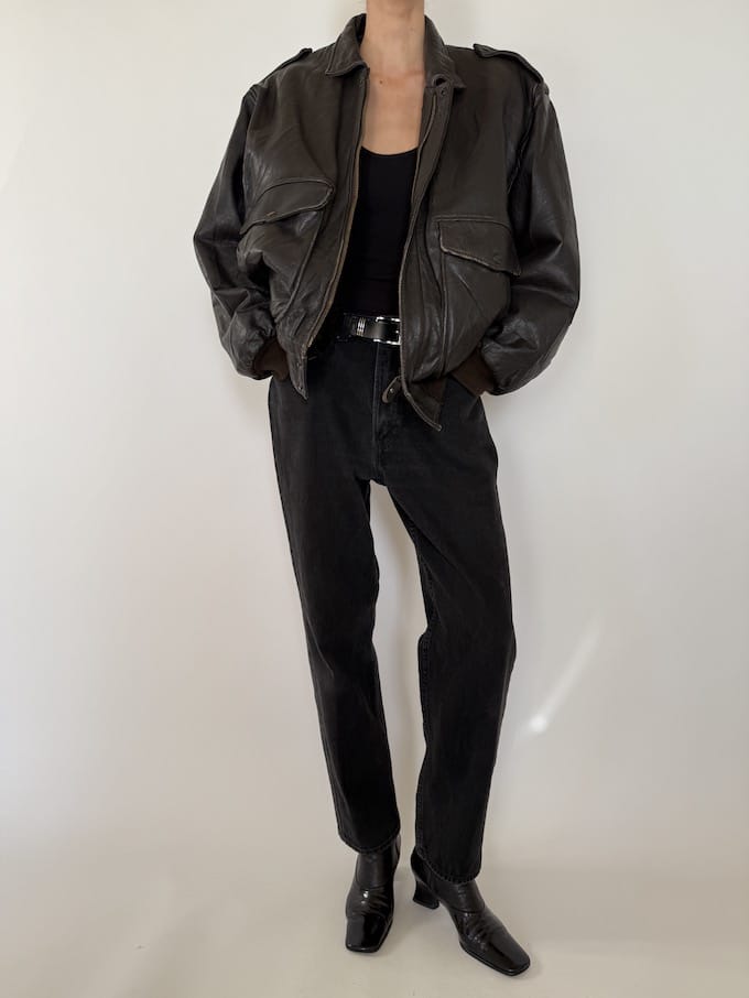 Leather jacket, vintage leather jacket, svc, shopvintagecollection