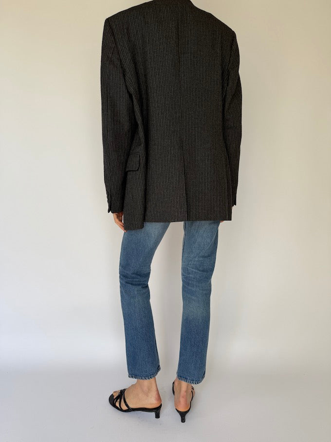 Vintage pinstripe blazer grey 6078