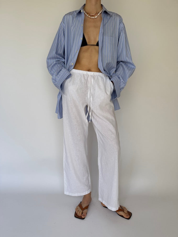 Vintage oversized pinstripe shirt blue 6109