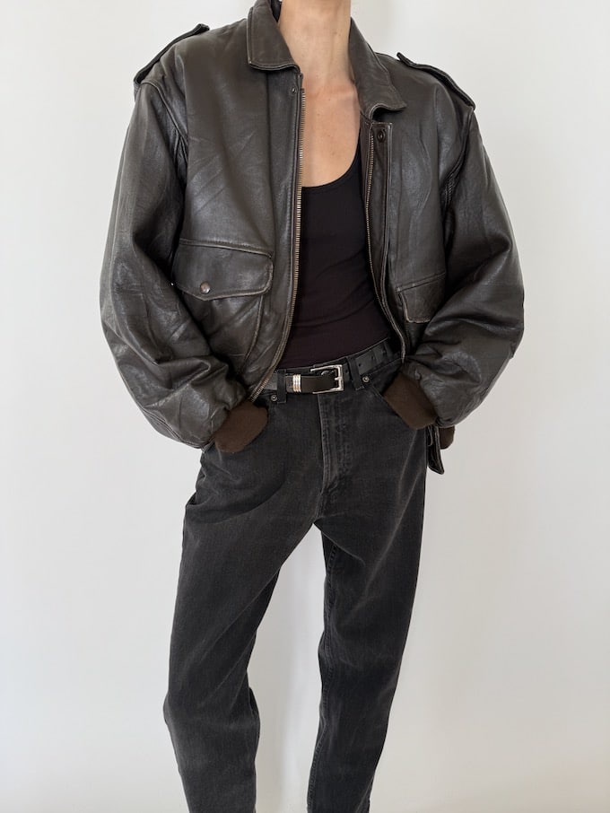 Leather jacket, vintage leather jacket, svc, shopvintagecollection