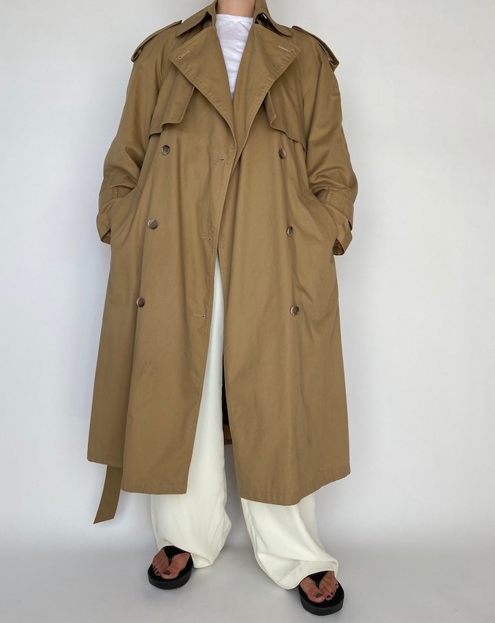 VINTAGE BEIGE TRENCH COAT 1129