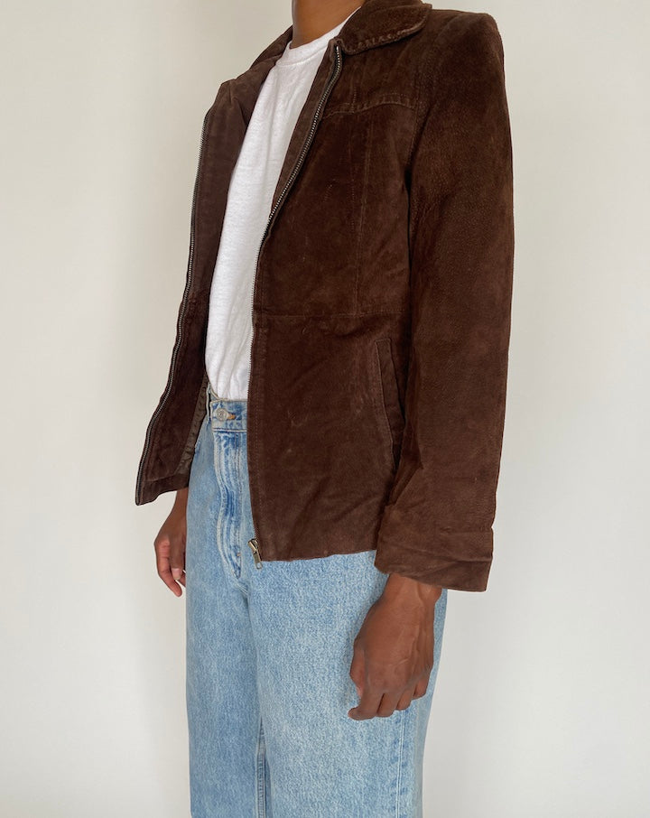 VINTAGE BROWN SUEDE LEATHER JACKET 3455