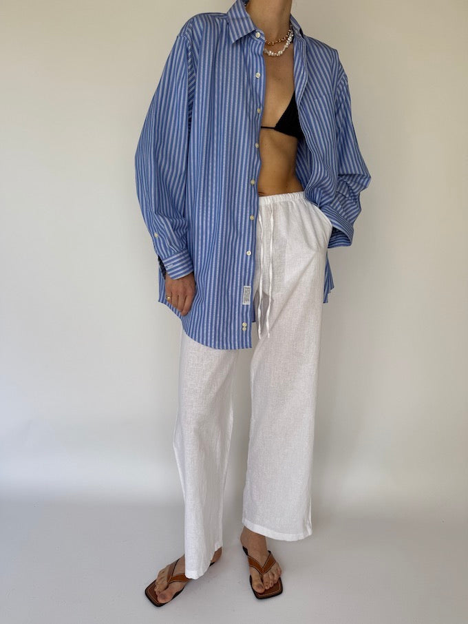 Vintage oversized striped shirt blue 6106