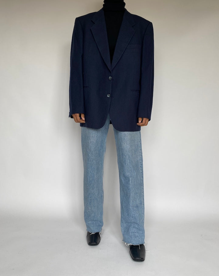 VINTAGE NAVY PINSTRIPED YVES SAINT LAUREN BLAZER 1776