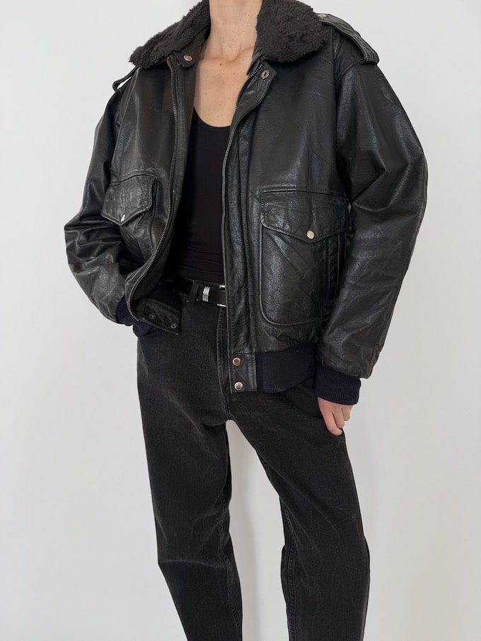 Leather jacket, vintage leather jacket, svc, shopvintagecollection