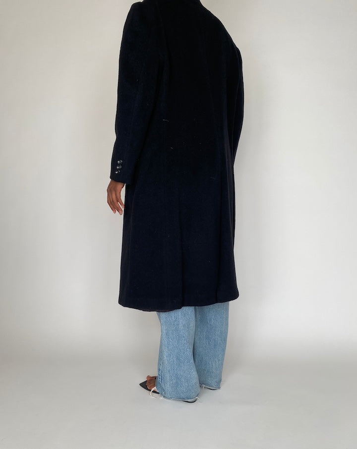 VINTAGE LONG BLACK COAT 2740