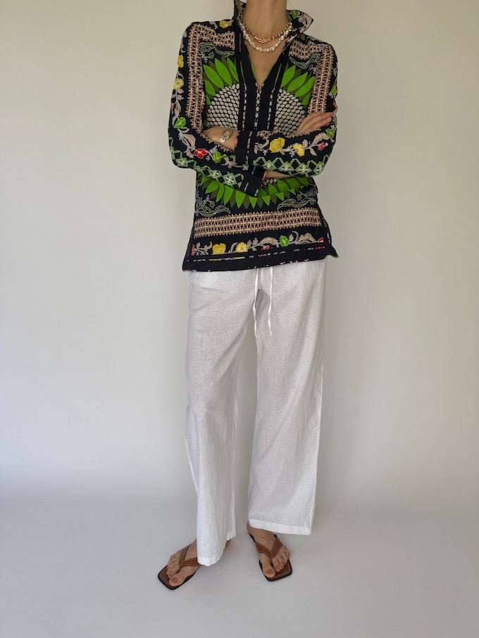 Vintage bold print tunic top 6091