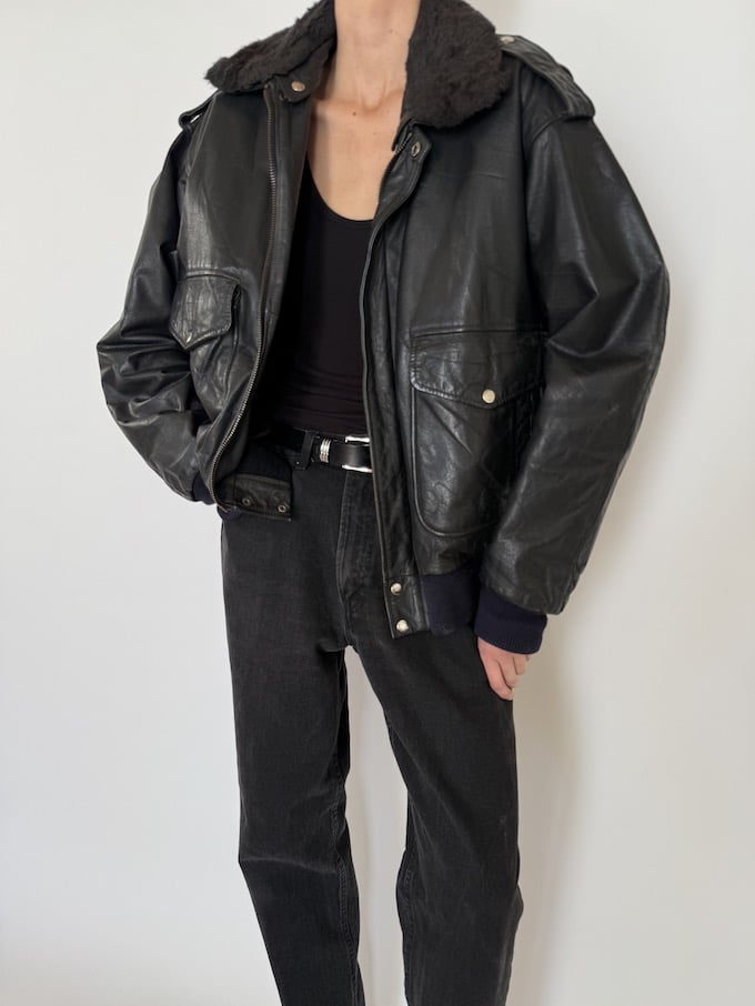 Leather jacket, vintage leather jacket, svc, shopvintagecollection