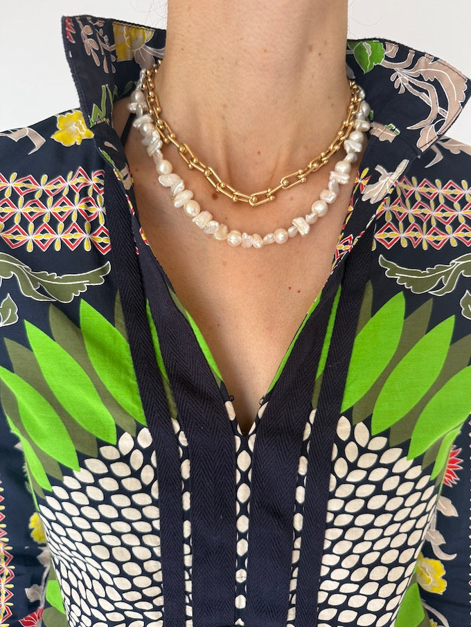 Vintage bold print tunic top 6091
