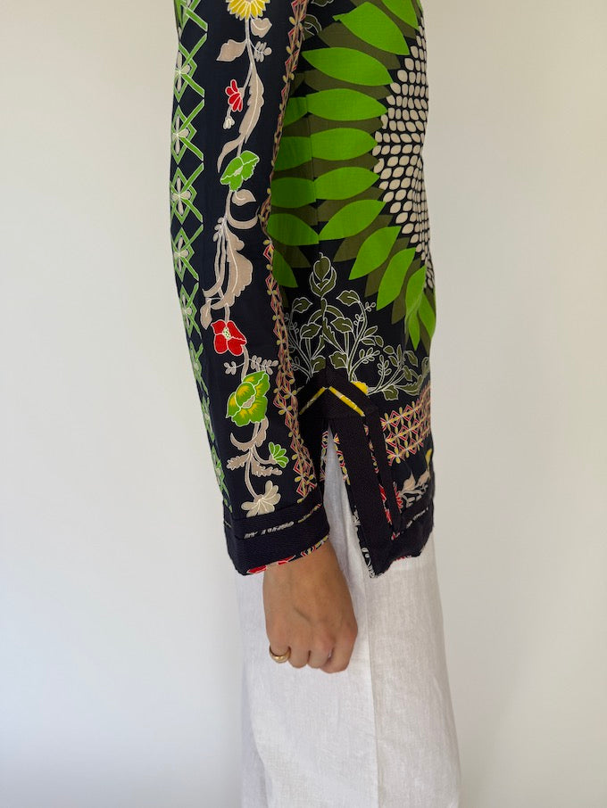 Vintage bold print tunic top 6091