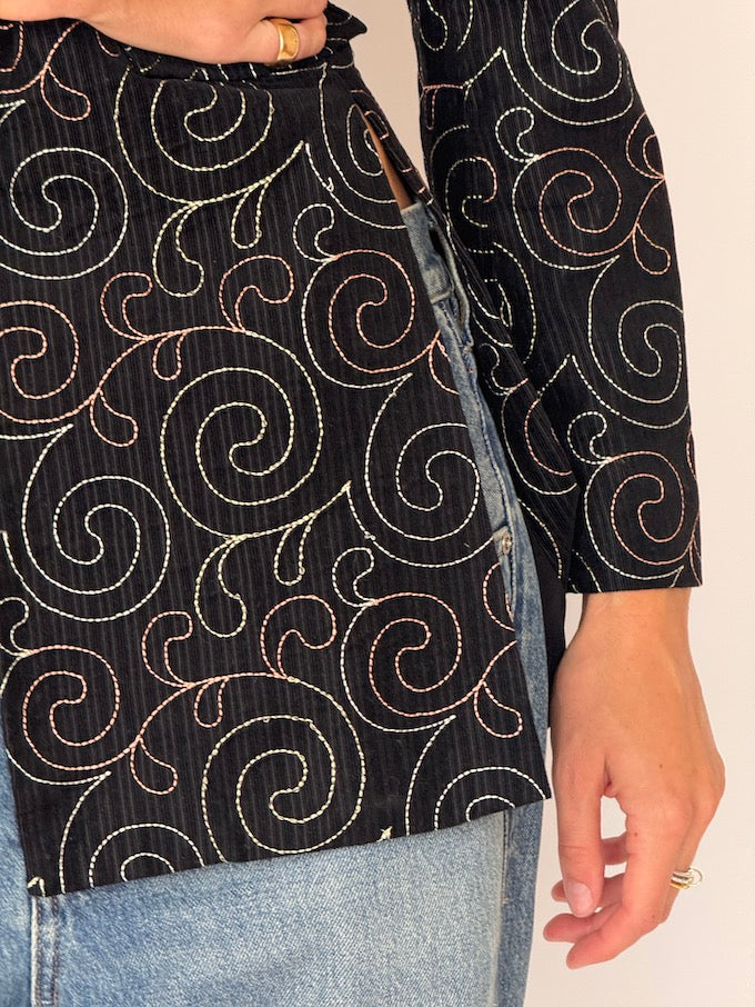 Vintage Embossed Velvet Blazer 6543