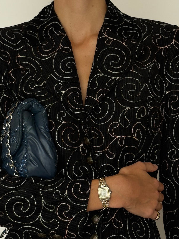 Vintage Embossed Velvet Blazer 6543