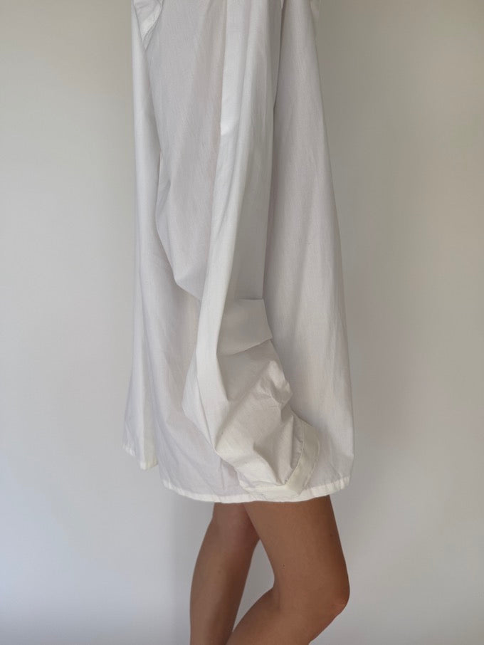 Vintage oversized shirt dress white 6114