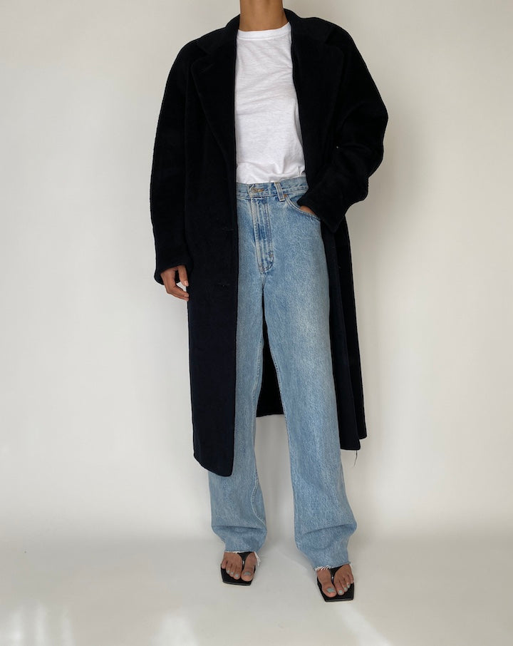 VINTAGE BLACK LONG COAT 2542