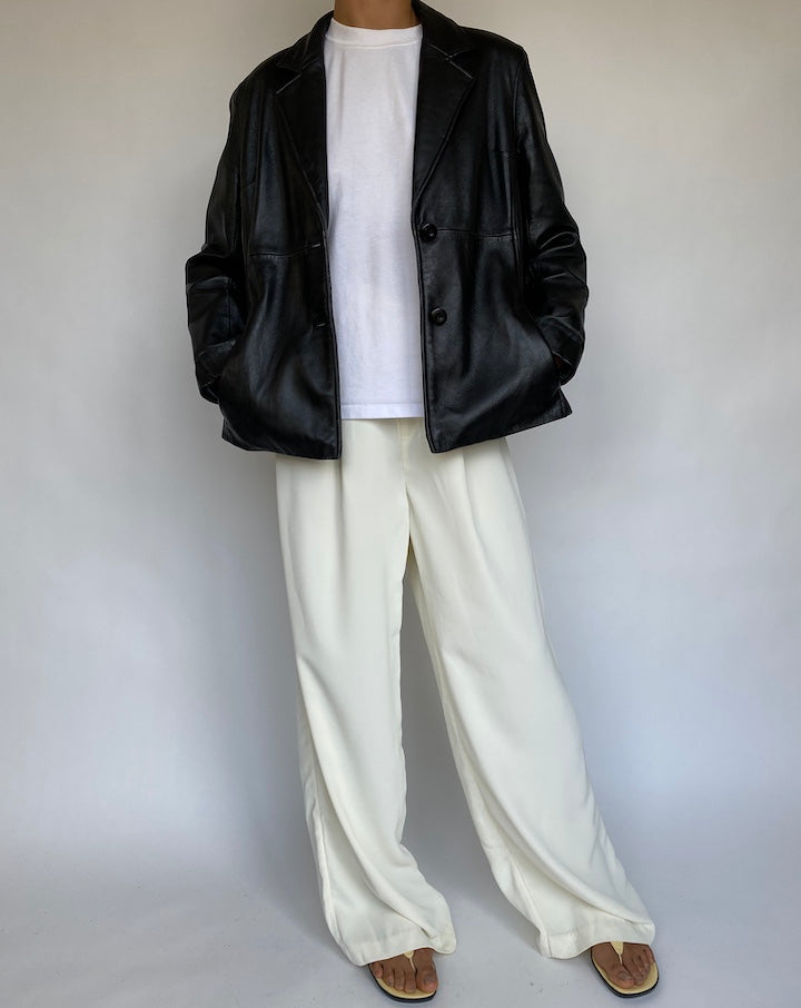 VINTAGE BLACK LEATHER JACKET 764