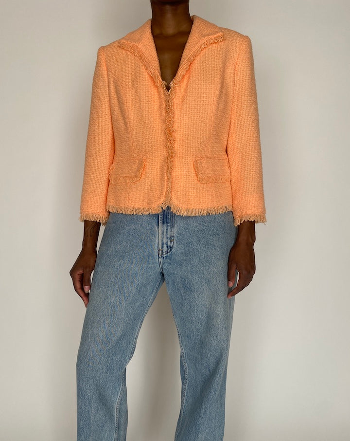 VINTAGE ORANGE TWEED BLAZER 2546