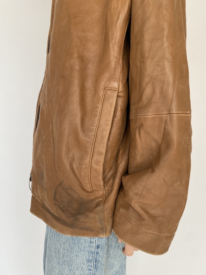 Vintage leather jacket in honey brown 5484