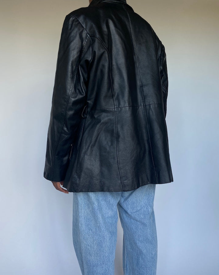 VINTAGE BLACK LEATHER JACKET 3502
