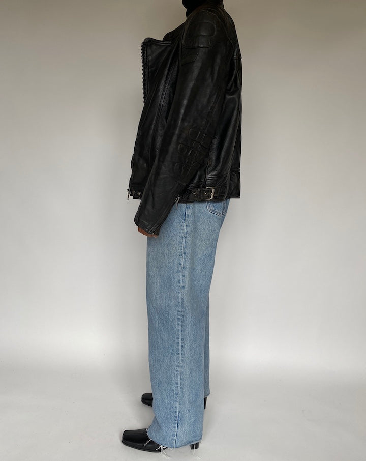 VINTAGE BLACK MOTORCYCLE JACKET 1783