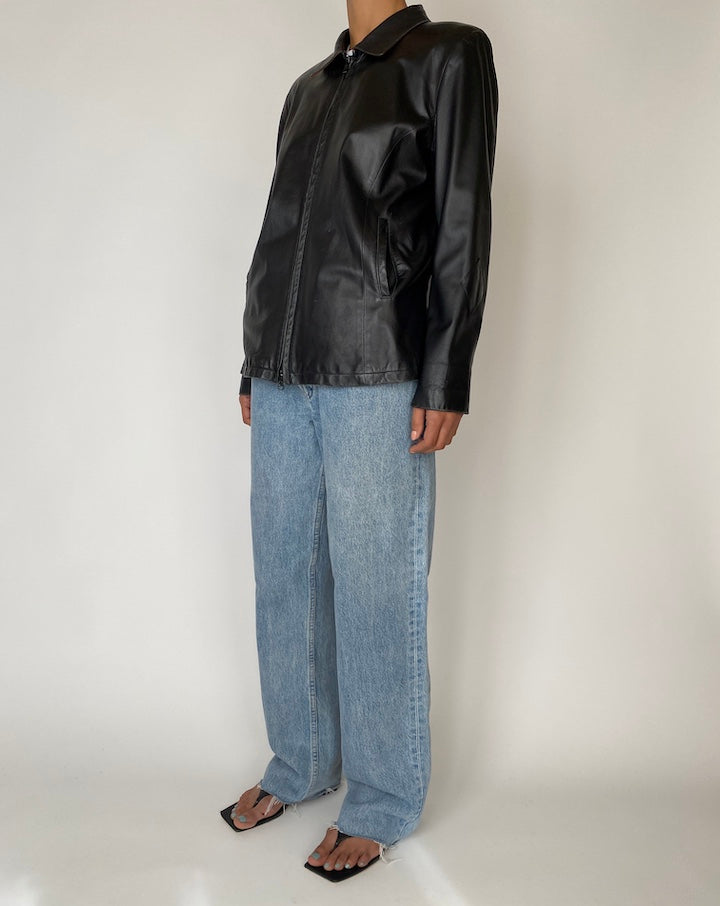 VINTAGE BLACK LEATHER JACKET 2545