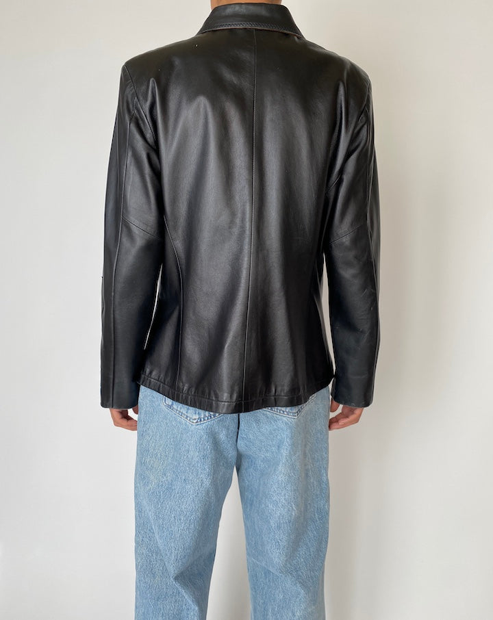 VINTAGE BLACK LEATHER JACKET 2545
