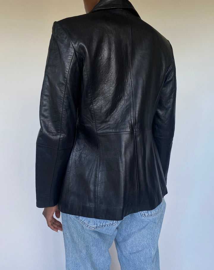 VINTAGE BLACK LEATHER JACKET 3504