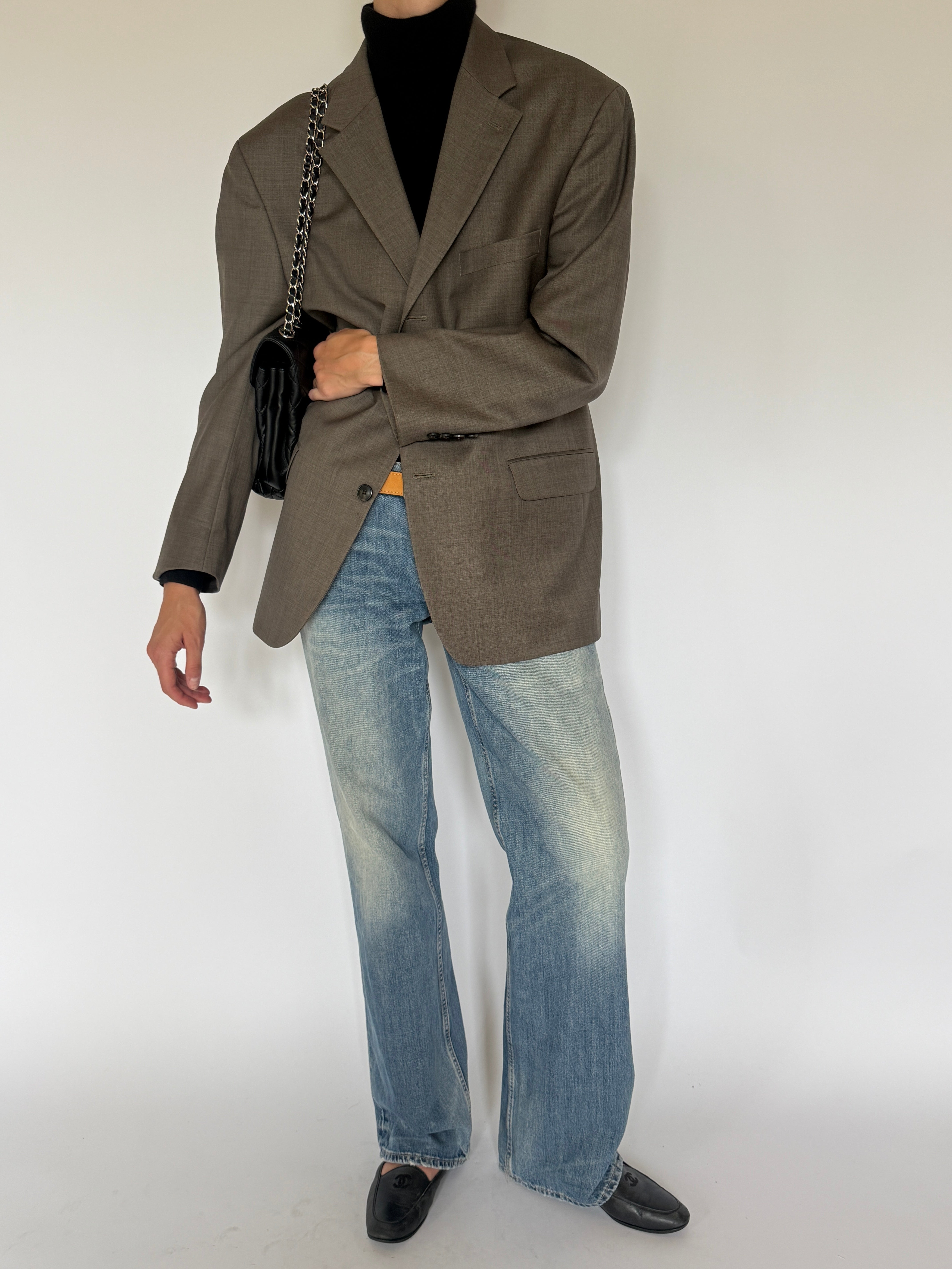 Vintage Oversized Wool Blazer In Cedar 5774