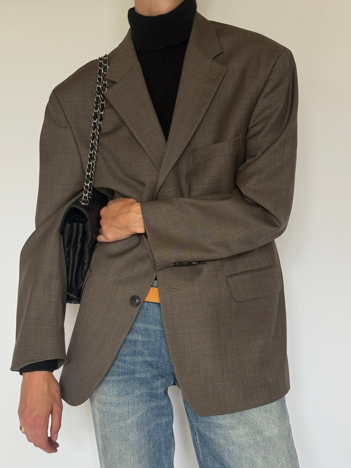 Vintage Oversized Wool Blazer In Cedar 5774