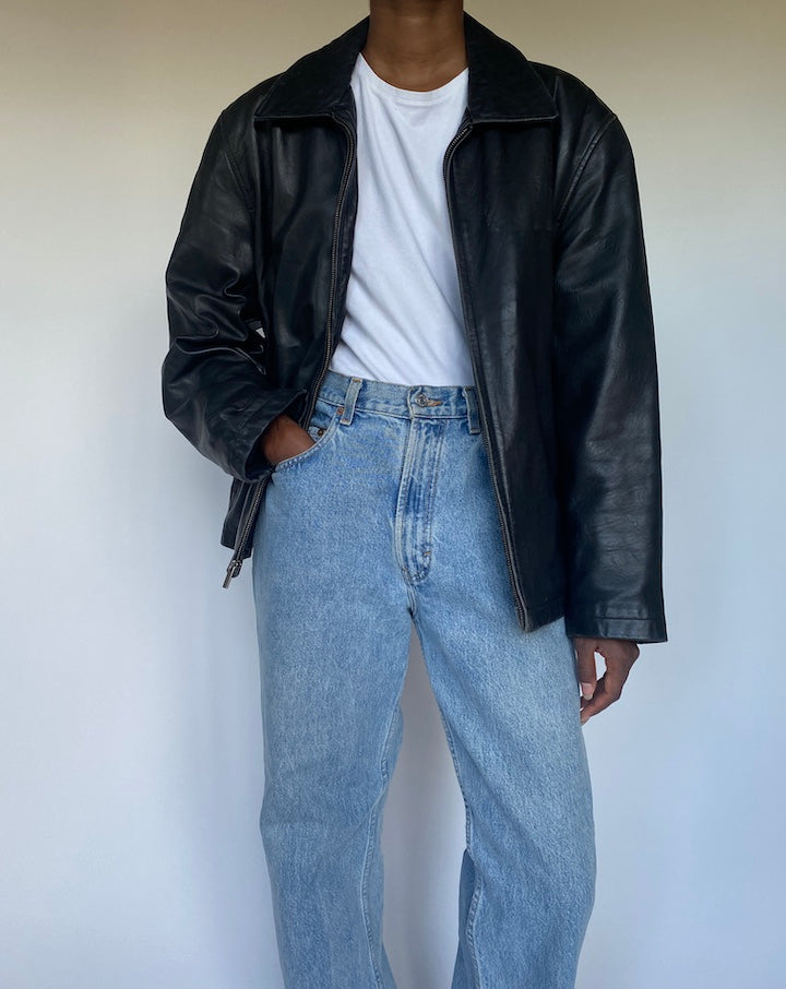 VINTAGE BLACK LEATHER JACKET 3505