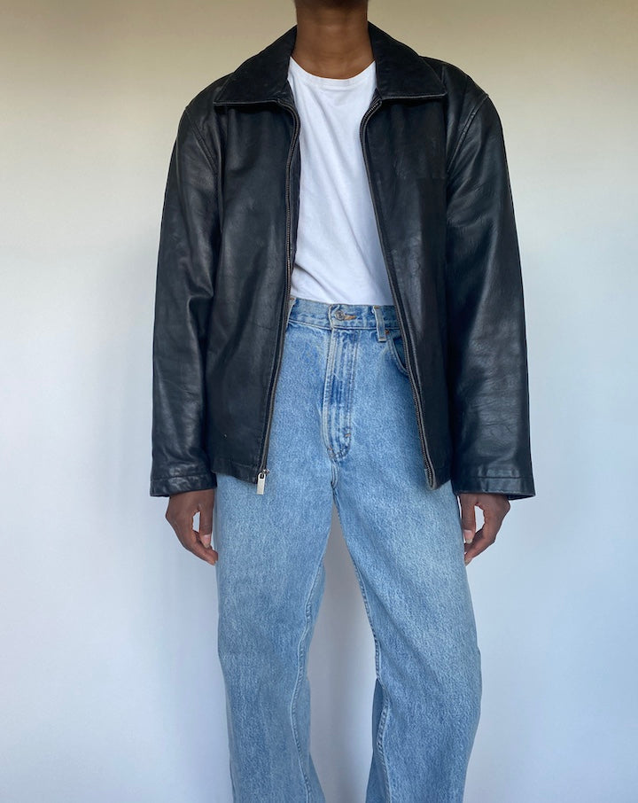VINTAGE BLACK LEATHER JACKET 3505