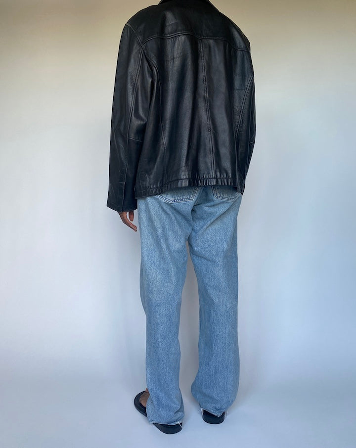 VINTAGE BLACK LEATHER JACKET 3505