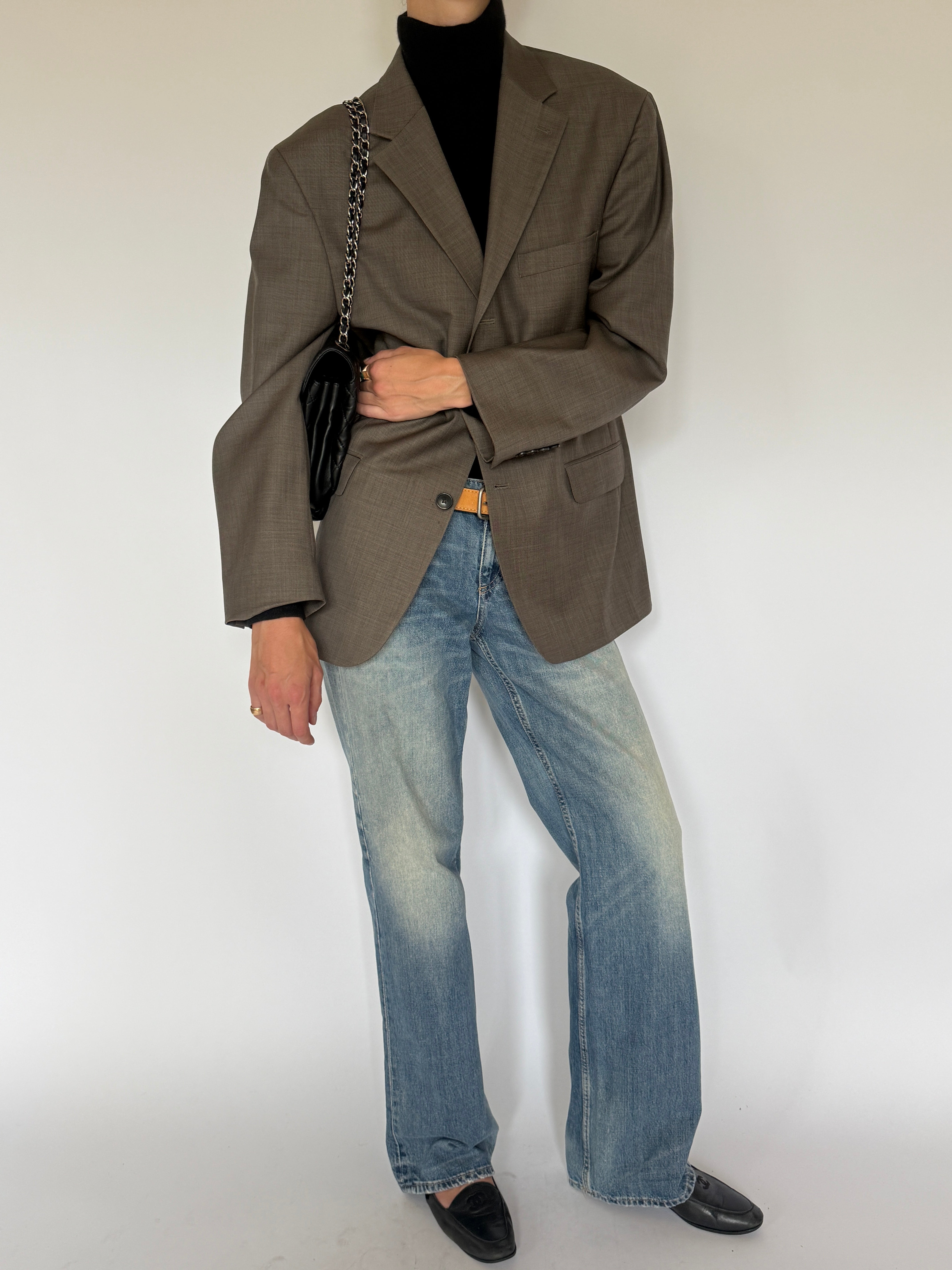 Vintage Oversized Wool Blazer In Cedar 5774