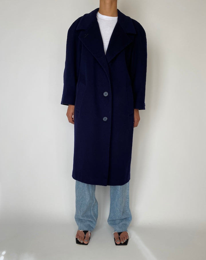 VINTAGE NAVY LONG COAT 2549