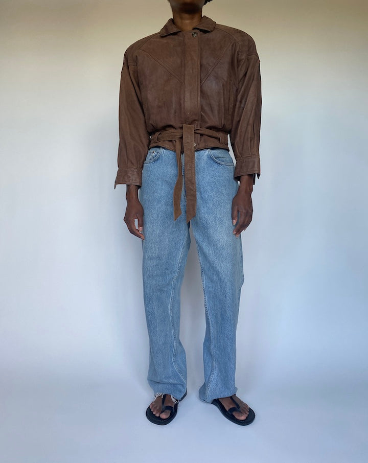 VINTAGE BROWN LEATHER JACKET 3507