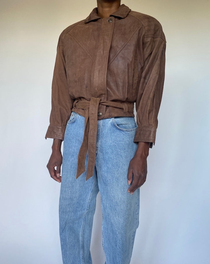 VINTAGE BROWN LEATHER JACKET 3507