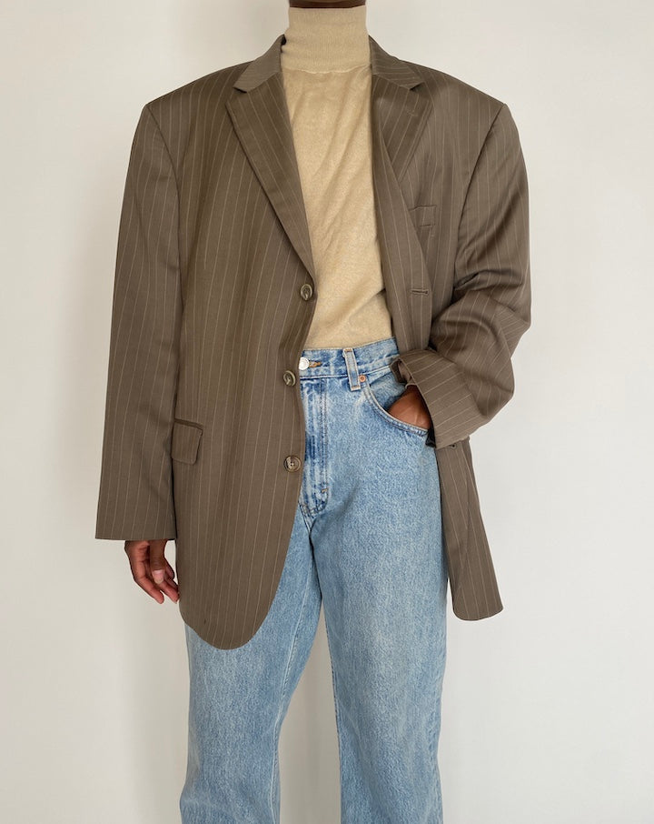 VINTAGE PINSTRIPED WOOL BLAZER 4005