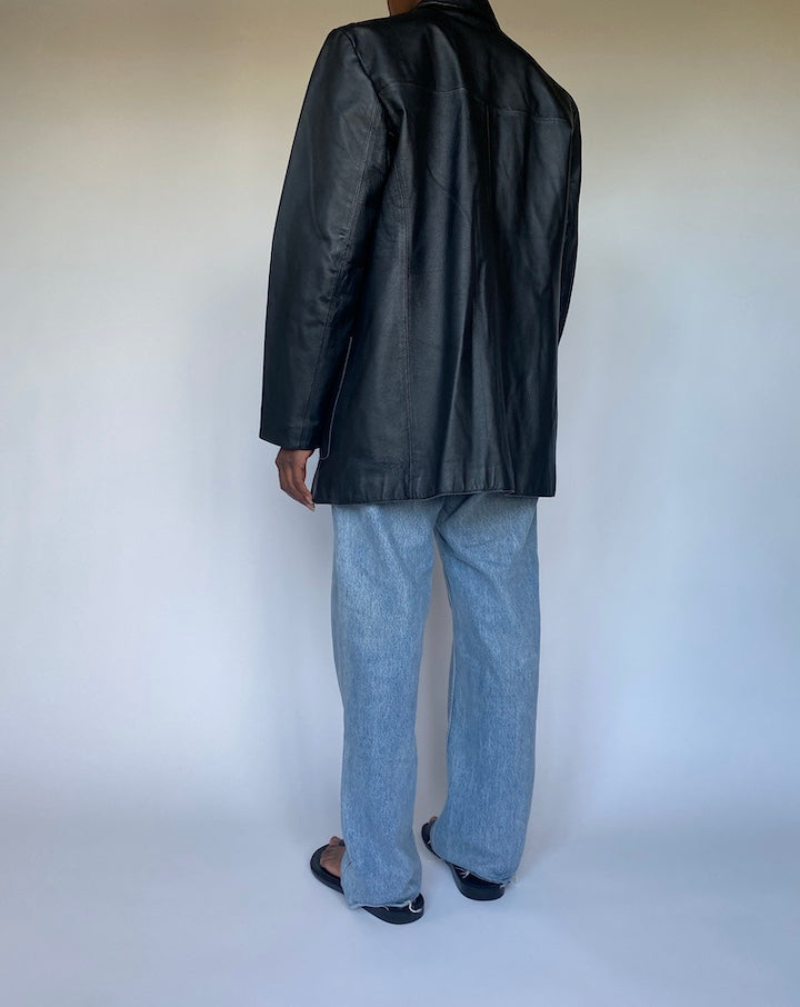 VINTAGE BLACK LEATHER JACKET 3508