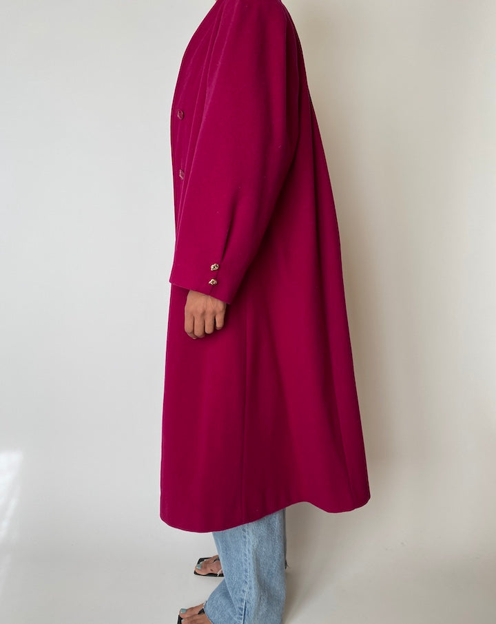 VINTAGE OVERSIZED VIOLET WOOL COAT 2552