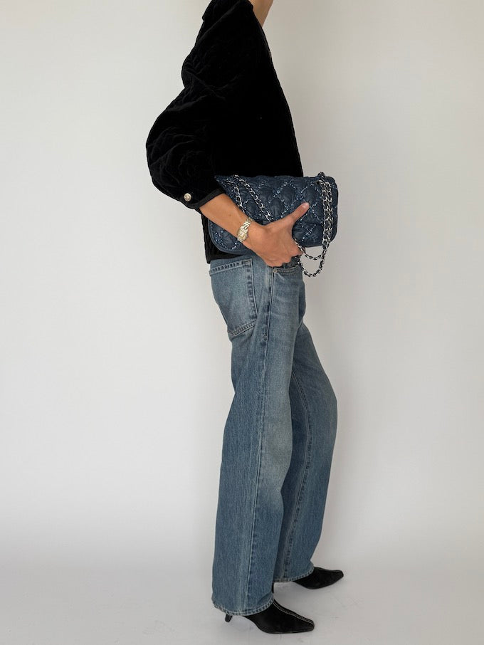 Vintage Quilted Velvet Evening Jacket 6545