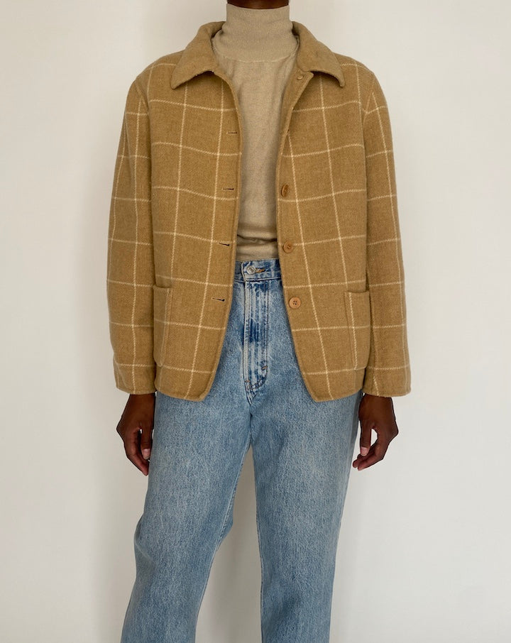 VINTAGE BEIGE WOOL BLAZER 4008