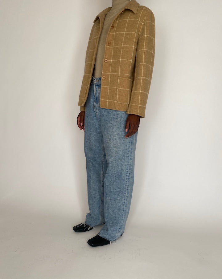 VINTAGE BEIGE WOOL BLAZER 4008