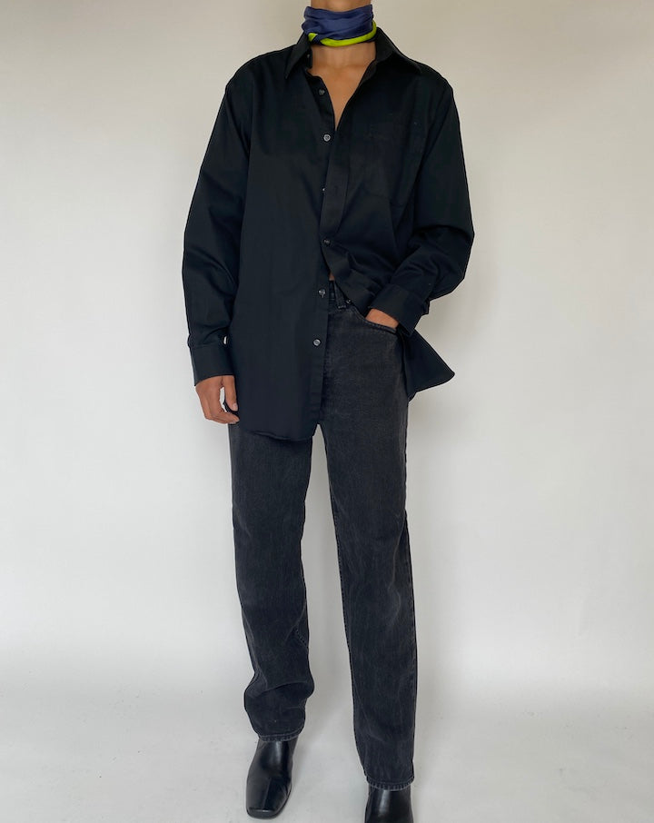 VINTAGE BLACK BUTTON DOWN SHIRT 1793