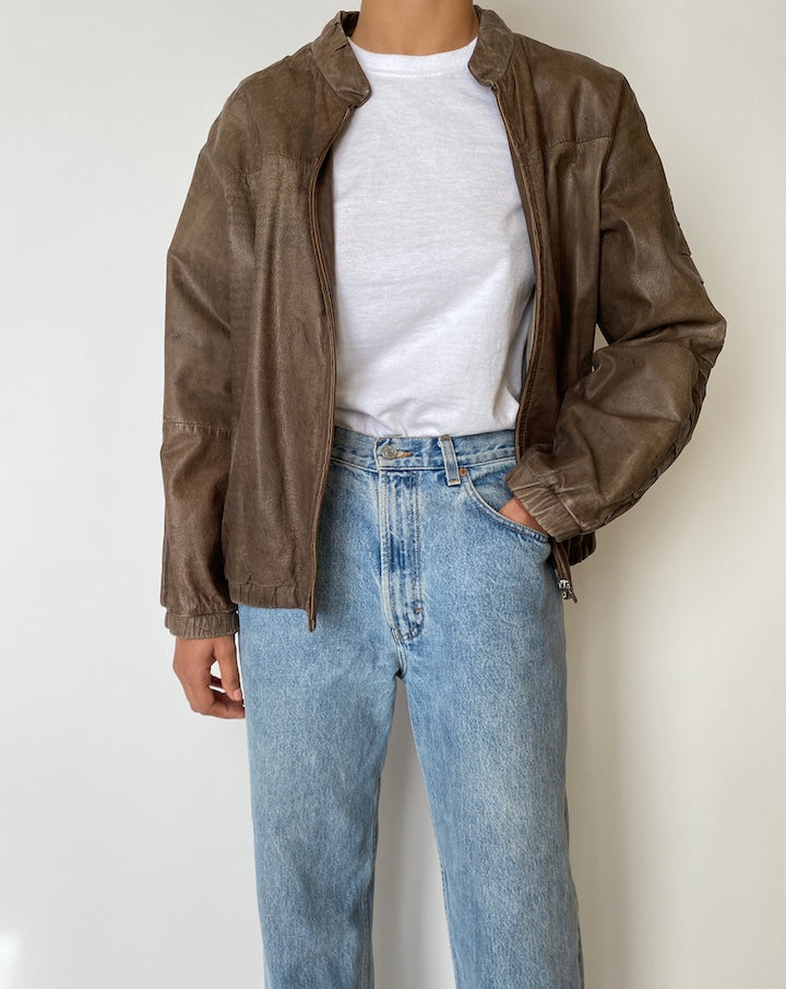 VINTAGE BROWN LEATHER JACKET 2556