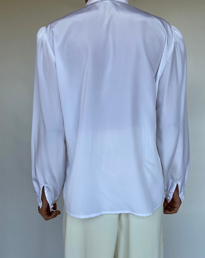 VINTAGE WHITE PLEATED BLOUSE 310