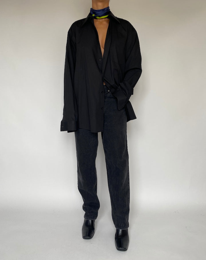 VINTAGE BLACK BUTTON DOWN SHIRT 1795