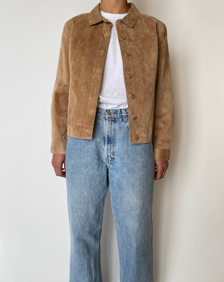 VINTAGE BROWN SUEDE LEATHER JACKET 2558