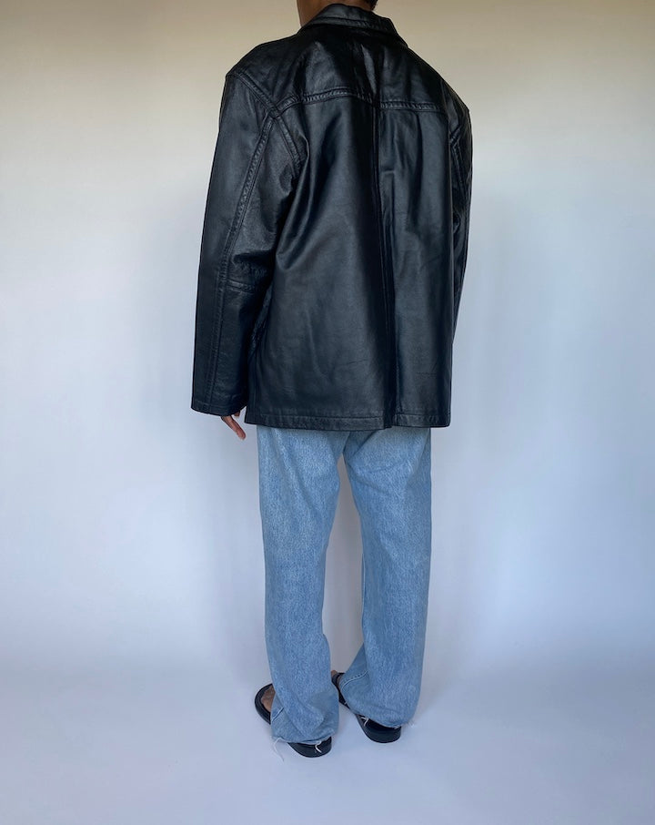 VINTAGE BLACK LEATHER JACKET 3514