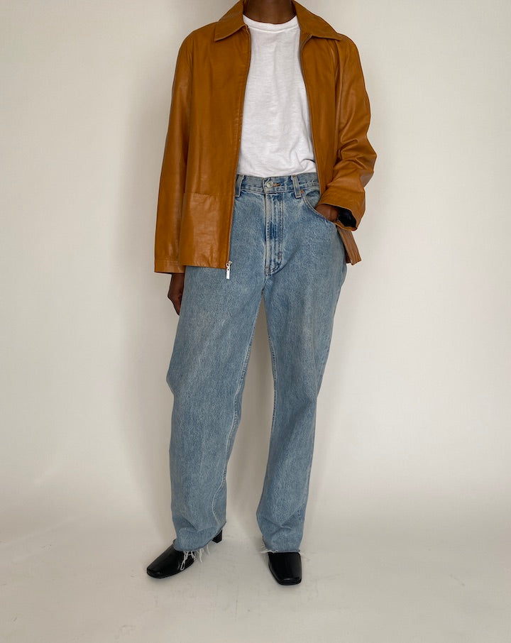 VINTAGE BROWN LEATHER JACKET 4018