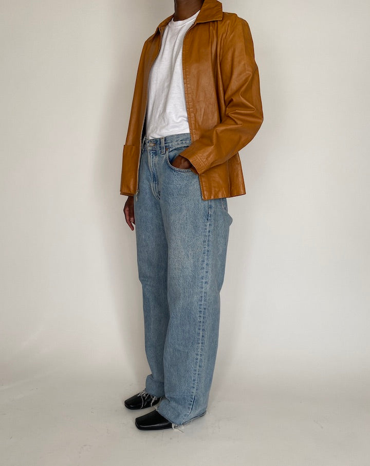 VINTAGE BROWN LEATHER JACKET 4018